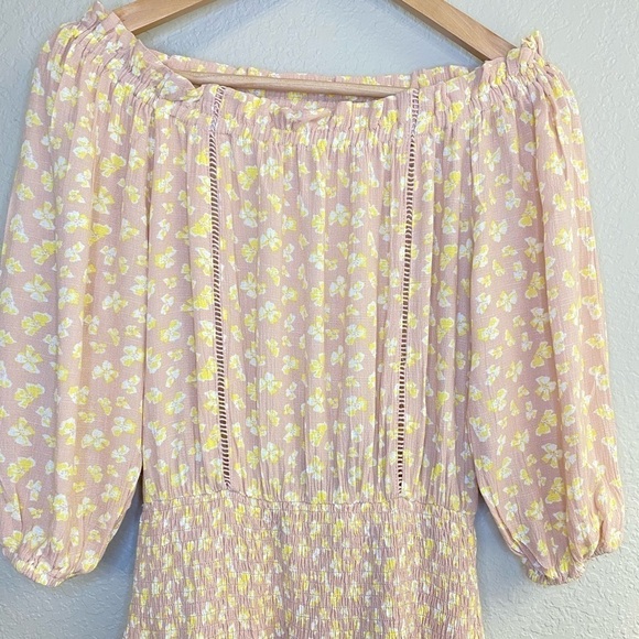 Lush Floral Off Shoulder Mini Dress Size S - Picture 3 of 15